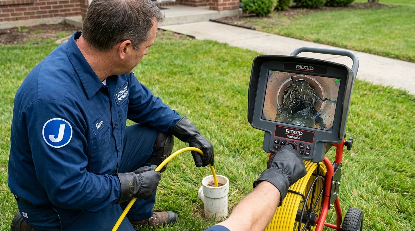 Sewer camera inspection being performed by Johns Plumbing LLC in Gallatin